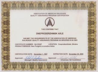 Certificate M-1003 (1997-2000)